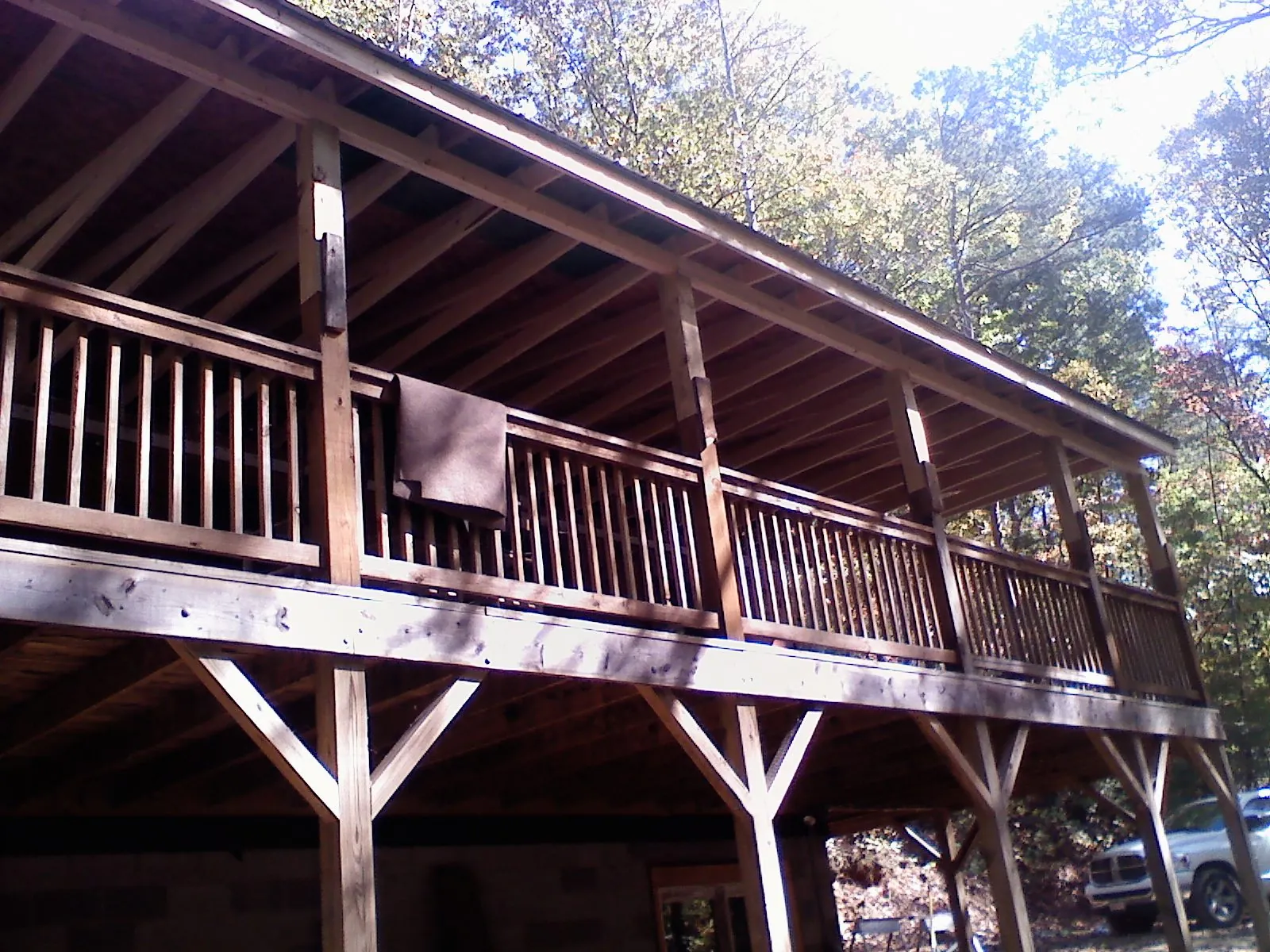 Timber framing under a new elevated porch and deck — Roof Leak Repair in Bowerston by Roofing Brothers